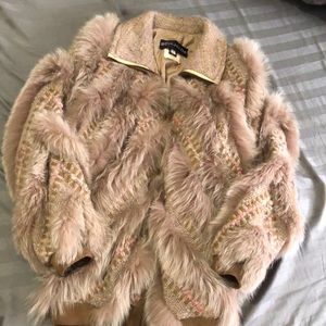 Vintage Schjelde Fur Tweed Bomber Jacket